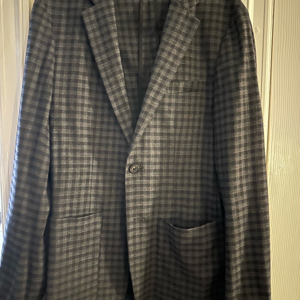 Theory Men's Charcoal Plaid Blazer